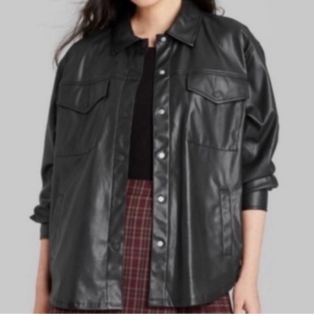 Wild fable faux leather shacket